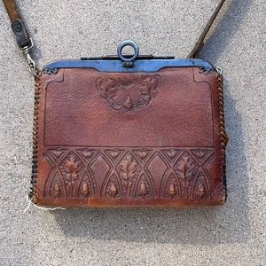 Leather small antique purse